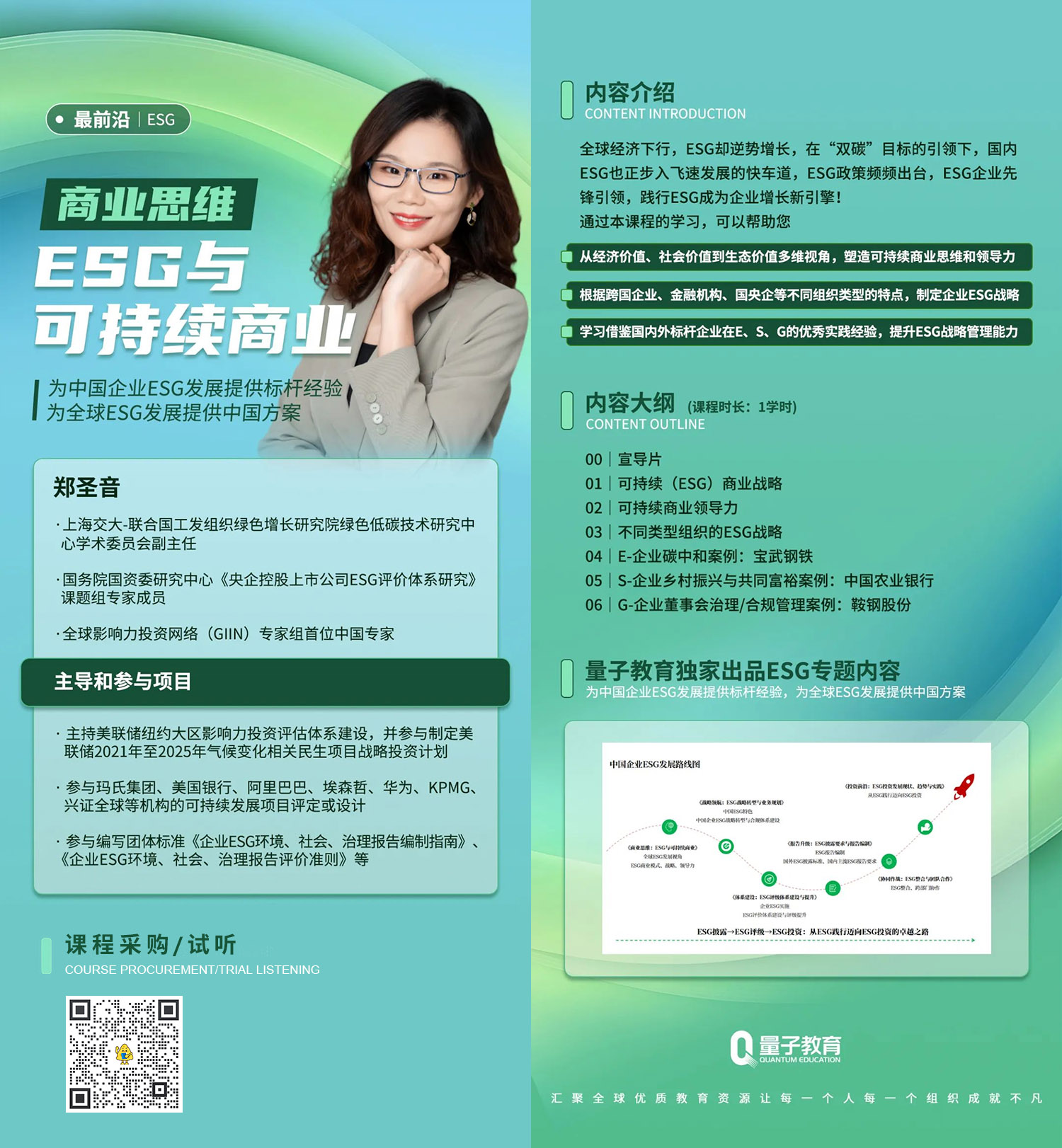 郑圣音,企业培训课程,商业思维,ESG